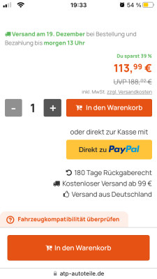 Ist bei ATP kfzteile24 ist 20 Euro teuer.